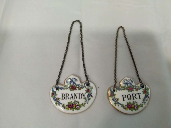 lot 467 2 ceramic decanter labels – brandy & port - Image 2