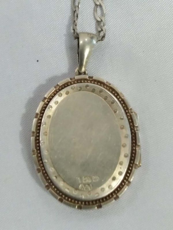 lot 470 antique victorian sterling silver locket on a chain - Image 6