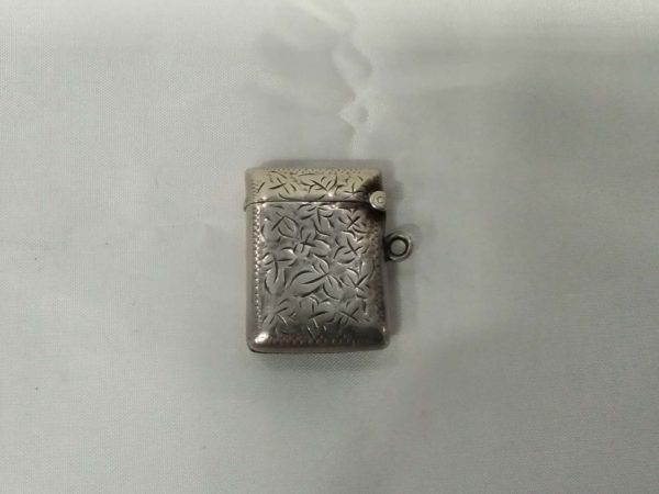 lot 473 antique engraved sterling silver vesta match safe