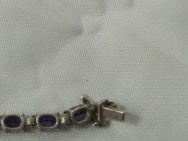 lot 474 sterling silver & tanzanite tennis braclet - Image 4