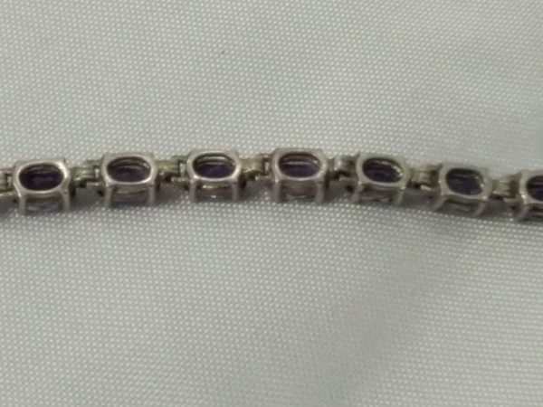 lot 474 sterling silver & tanzanite tennis braclet - Image 3