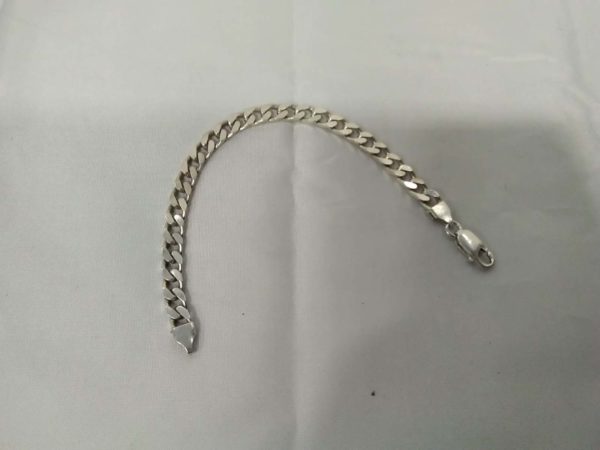 lot 475  heavy curb link 7″ sterling silver bracelet - Image 2