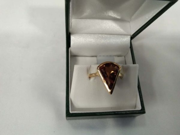 lot 479 4.1ct gilt sterling silver champagne quartz midas ring & COA - Image 5