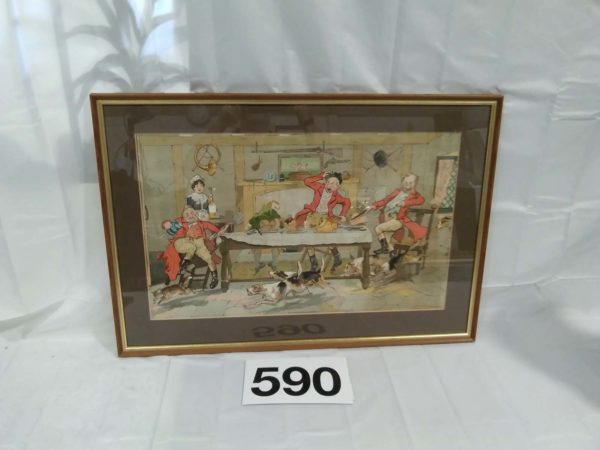 lot 590 Antique print ” An Interrupted Breakfast”