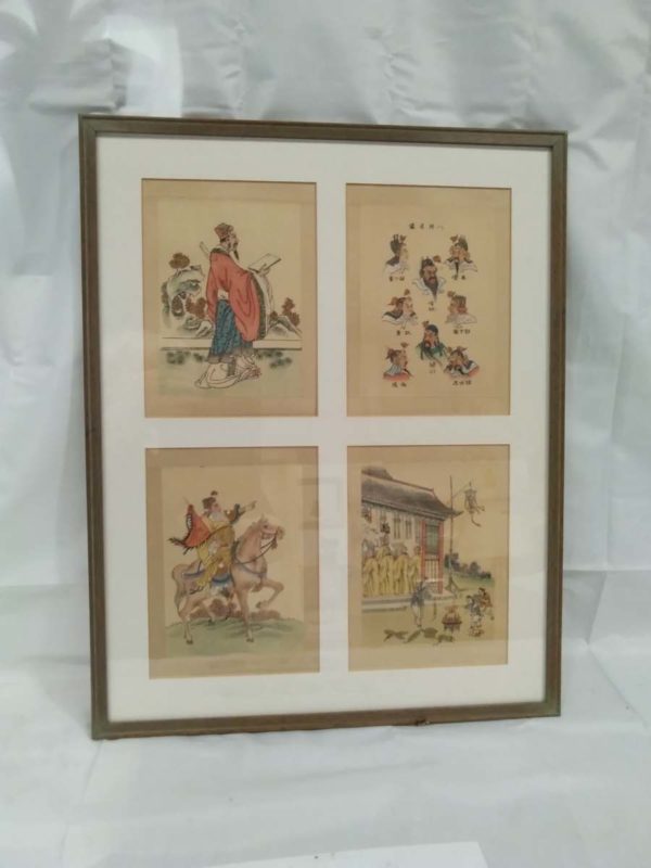 lot 592 framed collage of antique Japanese prints - Image 2