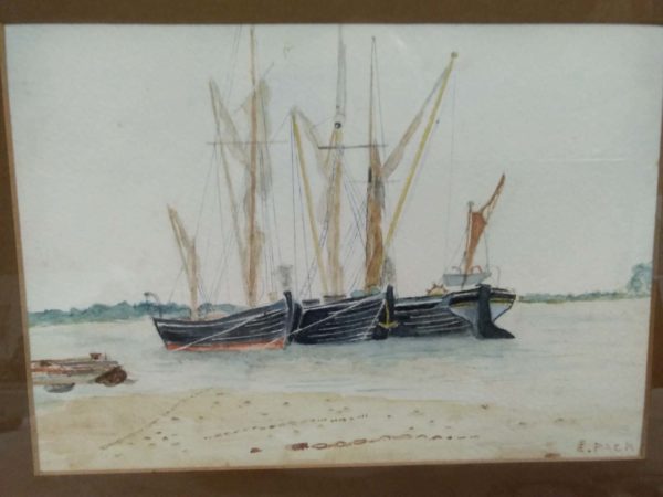 lot 595 water colour by E Pack & original painting  “boat ” by Nicor - Image 5