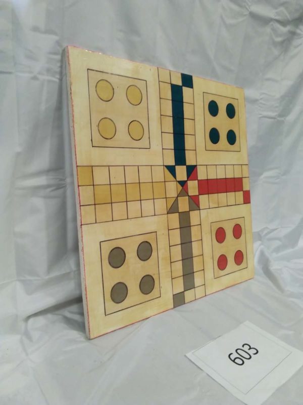 lot 603 vintage handmade painted Ludo board 23″ x 23″ - Image 2