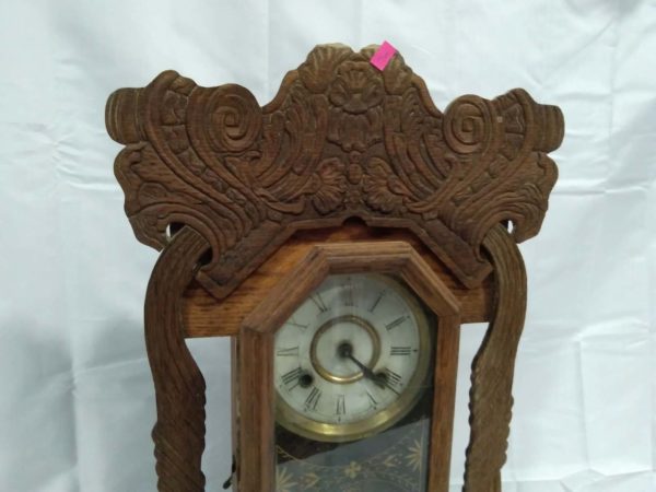 lot 606 American Gingerbread clock ( needs Attention) - Image 4