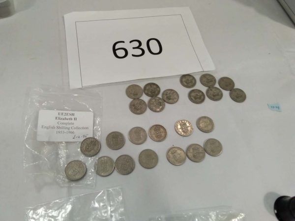 lot 630 quantity of one shilling coins