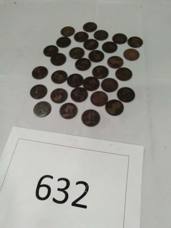 lot 632 quantity of Victorian pennies