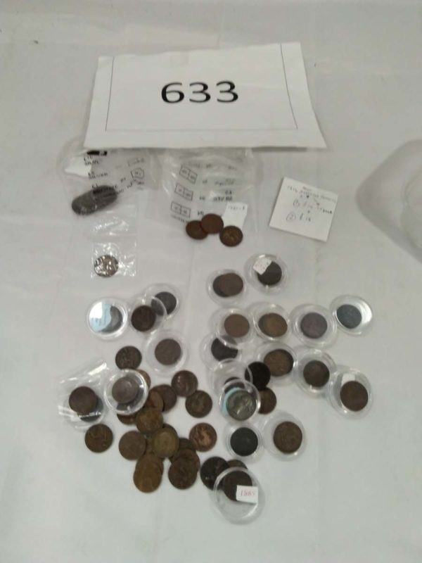 lot 633 quantity of old farthing coins