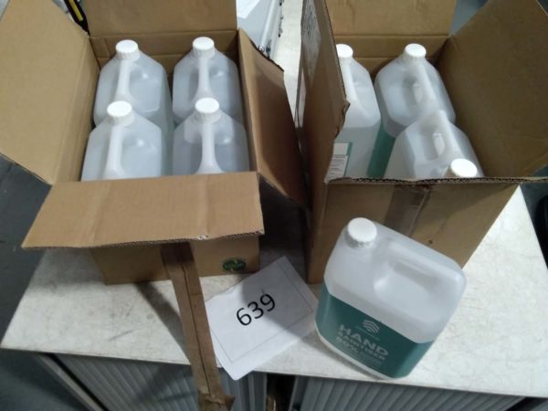 lot 639 4 x tubs of sanitiser