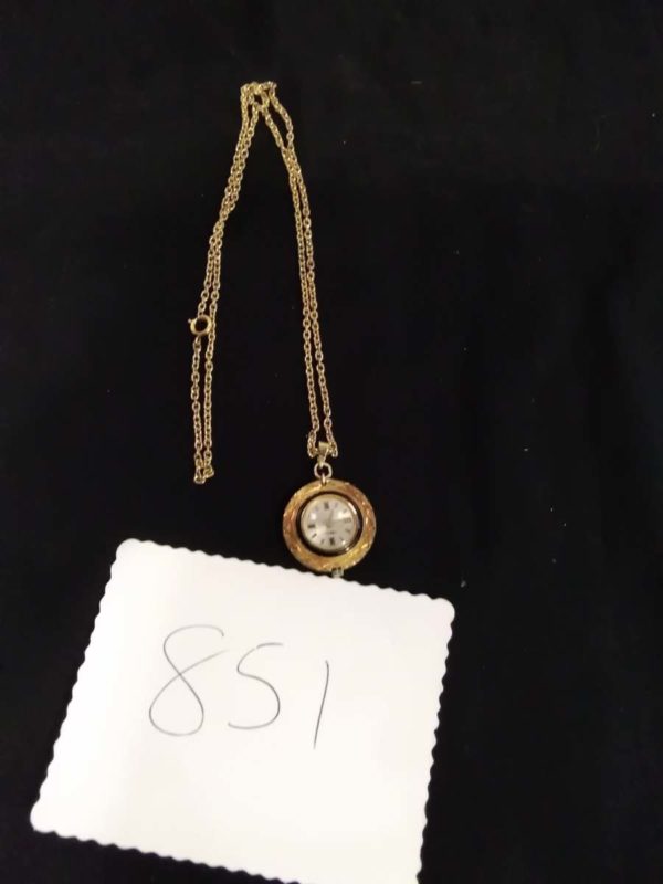 lot 851 vintage Orion Swiss made watch pendant & chain