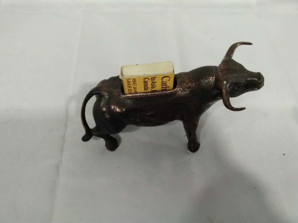 lot 856 metal bull match box holder - Image 2