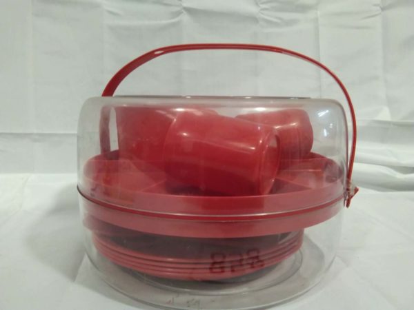 lot 858 retro plastic picnic set in carrier