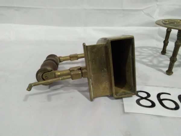 lot 860 brass trivet & vintgage coal iron - Image 3