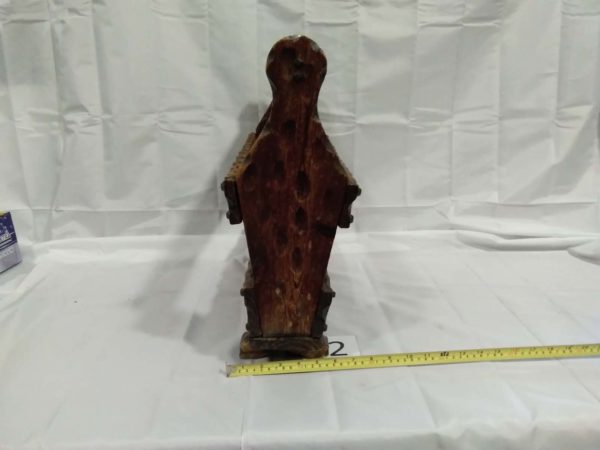 lot 862 retro Mexican carved wooden magazine rack - Image 4