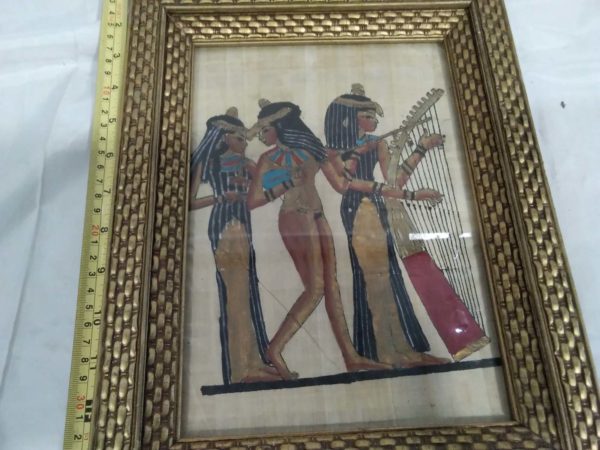 lot 054 pair of Egyptian gilt framed papyus pictures - Image 7