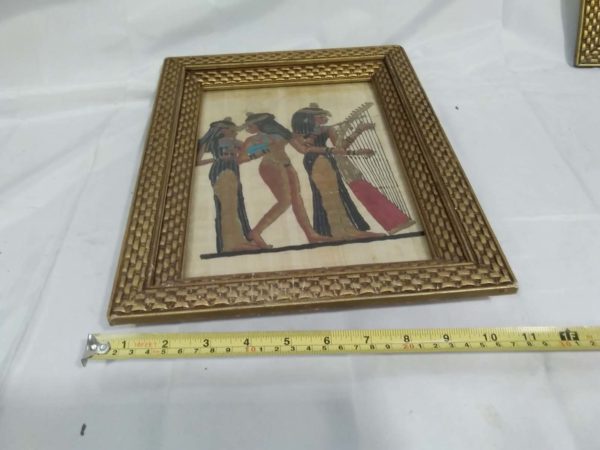 lot 054 pair of Egyptian gilt framed papyus pictures - Image 6