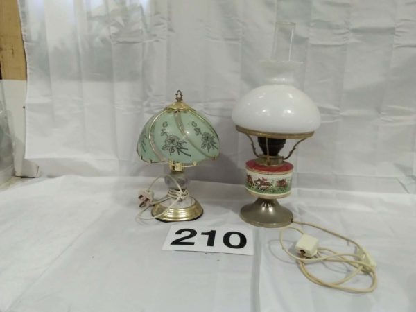 lot 210 converted oil lamp to electric & other lamp