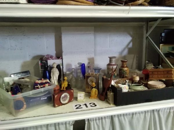 lot 213 quantiy of household ornaments, teddies, glass etc