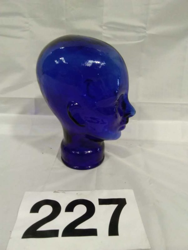 lot 227 blue glass display head - Image 2