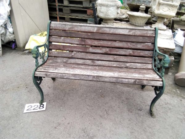 lot 228 cast iron garden bench with lion head detail