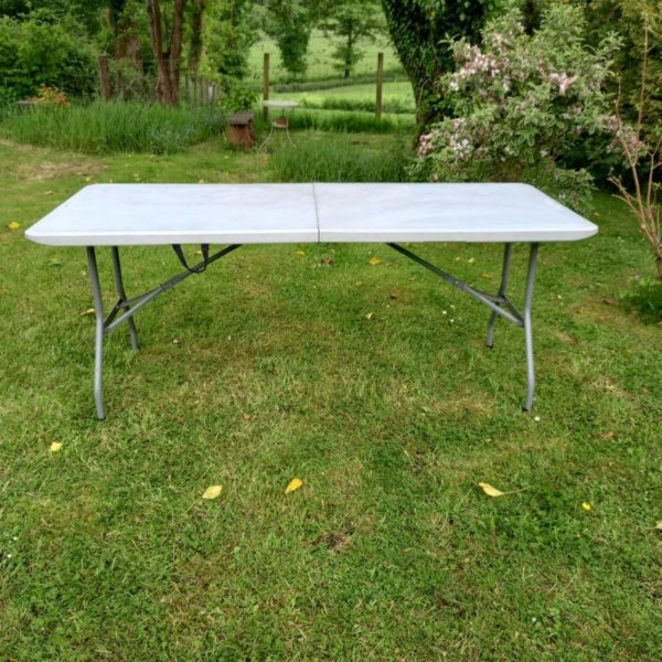 lot 234 folding white table ideal for car boot / trade fayre - Image 2