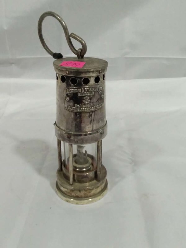 lot 252 Thomas & Williams petit silver plated miners lamp