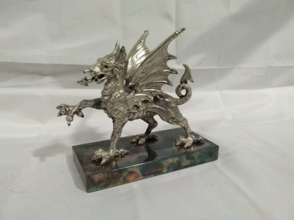 lot 257 silver plated Welsh dragon desk ornament