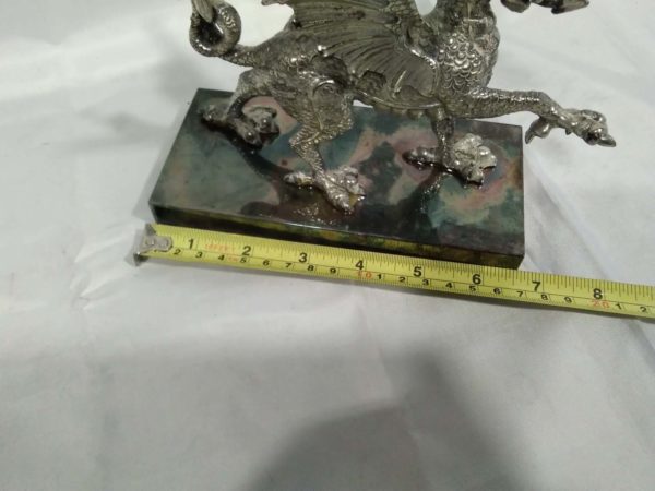 lot 257 silver plated Welsh dragon desk ornament - Image 3