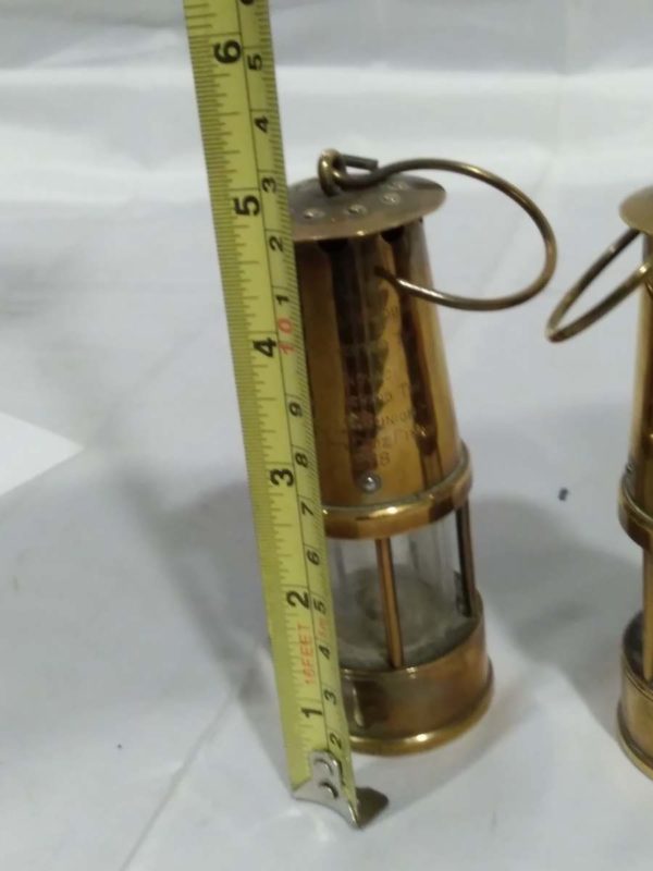 lot 258 2x miniature brass miners lamps - Image 3