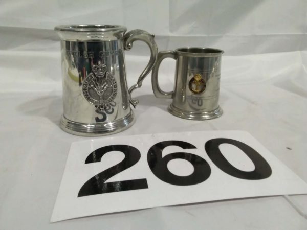 lot 260 2x Welsh Guards pewter tankards - Image 6