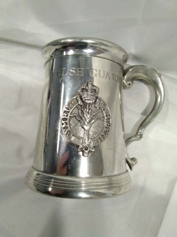 lot 260 2x Welsh Guards pewter tankards - Image 2