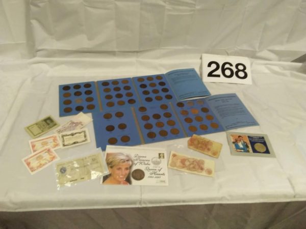 lot 268 assortment of old coins and notes