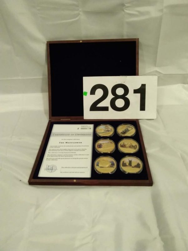 lot 281 cased ” The Mayflower” coin collection