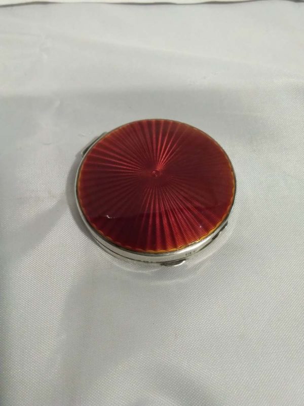 lot 282 1930’s sterling silver & Guilloche enamel compact