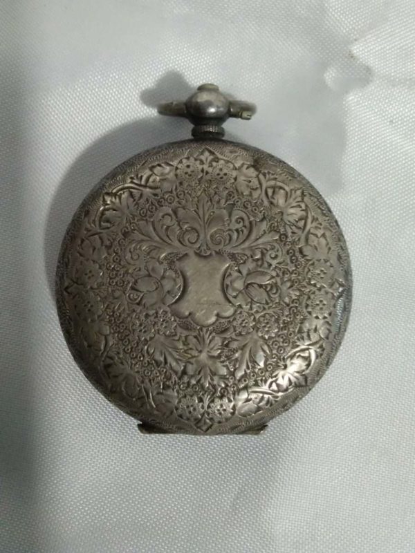 lot 284 ladies .935 silver open faced pocket watch - Image 4