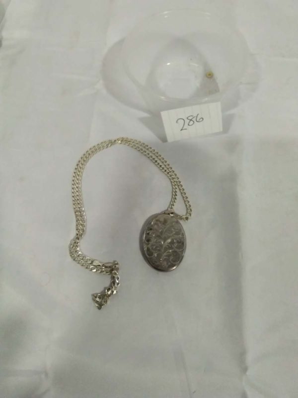 lot 286 large sterling silver locket on chain