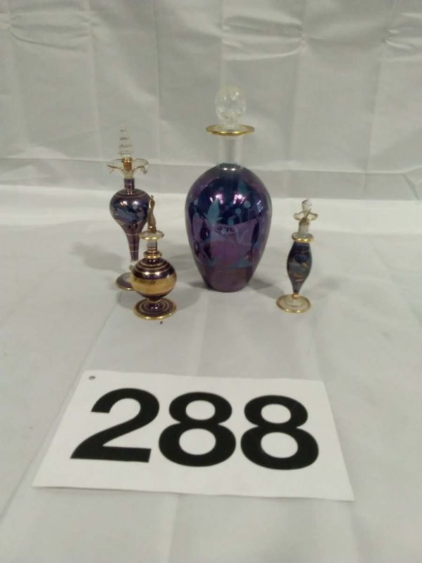 lot 288 Egyptian glass decanter & perfume bottles