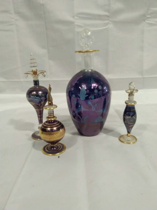 lot 288 Egyptian glass decanter & perfume bottles - Image 2