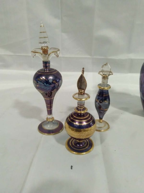 lot 288 Egyptian glass decanter & perfume bottles - Image 5