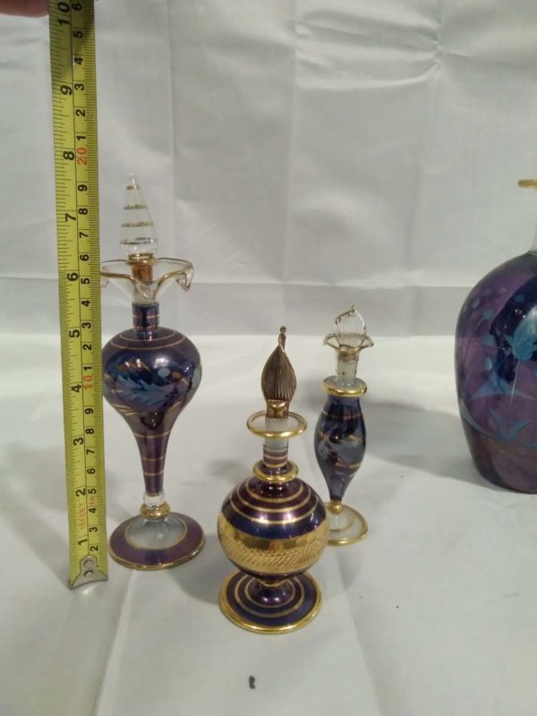 lot 288 Egyptian glass decanter & perfume bottles - Image 4