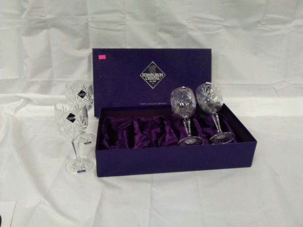 lot 319 boxed Edinburgh Crystal glasses