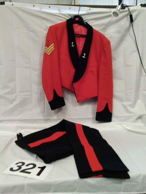 lot 321 red military jacket & trousers