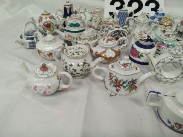 lot 323 40 x miniature china teapots - Image 6