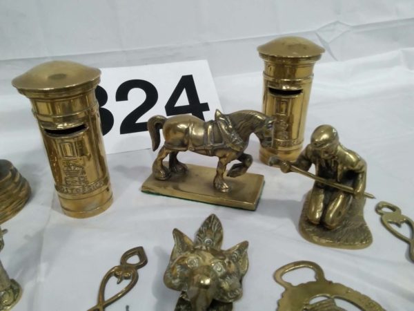 lot 324 quantity of brass items - Image 4