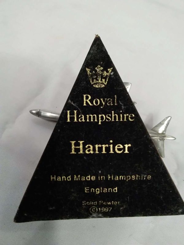 lot 235 Royal Hampshire Harrier solid pewter model plane on plinth - Image 4