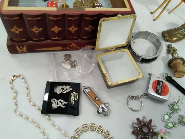 lot 238 cocktail watch, jewellery, watch crystals, framed stamps etc - Image 4