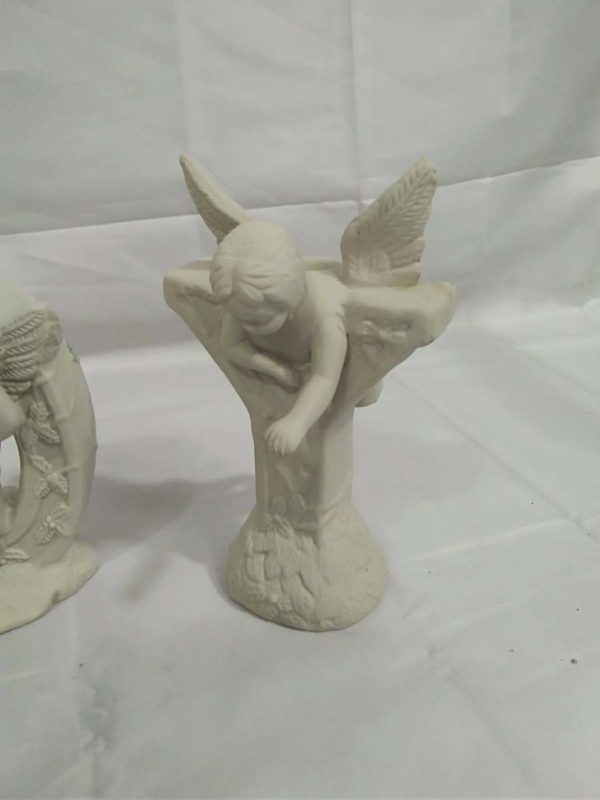 lot 239 trio cherub candle holders - Image 5